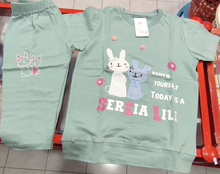 تیشرت شلوارک دخترانه مدل دو خرگوش