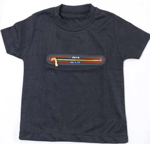 تیشرت تک پسرانه مشکی مدل زیپ دار