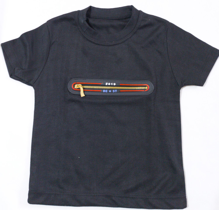 تیشرت تک پسرانه مشکی مدل زیپ دار