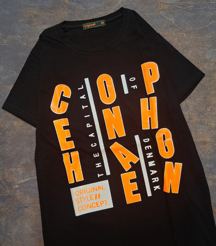 تیشرت مشکی پسرانه مدل حروف انگلیسی