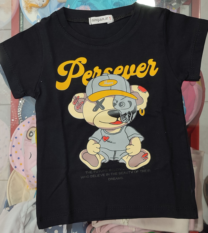 تیشرت مشکی اسپورت مدل خرسی