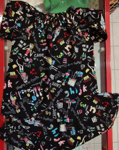 آستین کوتاه و شلوارک نخی دخترانه مدل فانتزی