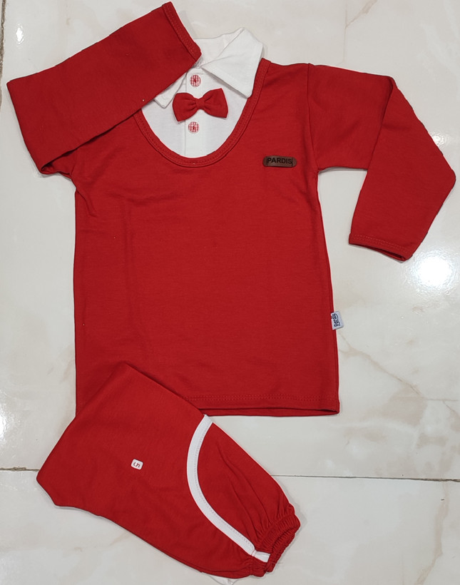 بلوز و شلوار پسرانه مدل پاپیون یقه دار