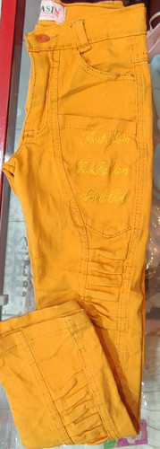 شلوار کتان رنگی دخترانه مدل دمپا چین